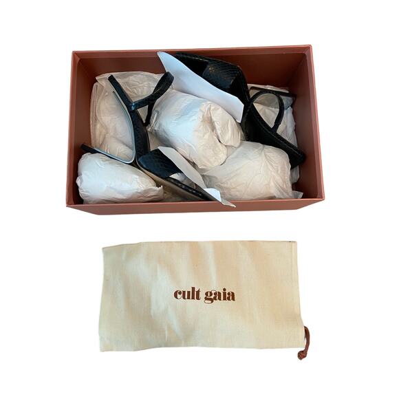 Cult Gaia Rene Cutout Sculpted Illusion Heel Sandal Square Toe Leather Size 35.5 - Picture 11 of 13